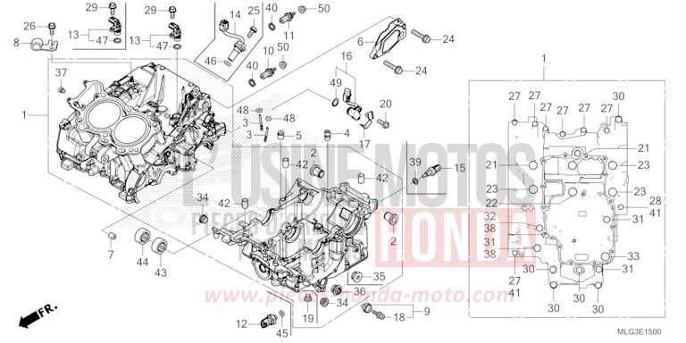 KURBELGEHAEUSE von Africa Twin DCT PEARL GLARE WHITE (NHB53H) von 2022